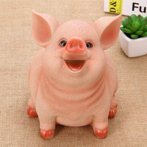 Tirelire cochon en plastique qui sourit Tirelire animaux Tirelire cochon