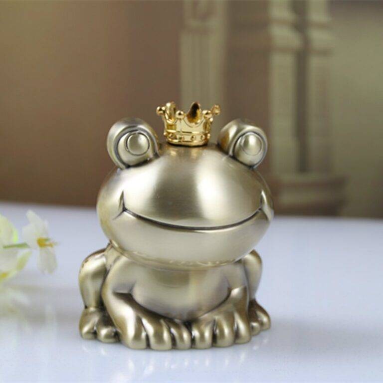 Tirelire en métal grenouille avec sa couronne Tirelire animaux Tirelire grenouille Tirelire métal