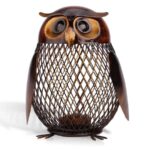Tirelire hibou en métal