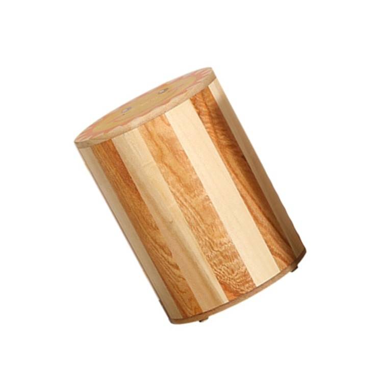 Tirelire en bois cylindrique marron foncé Tirelire en bois